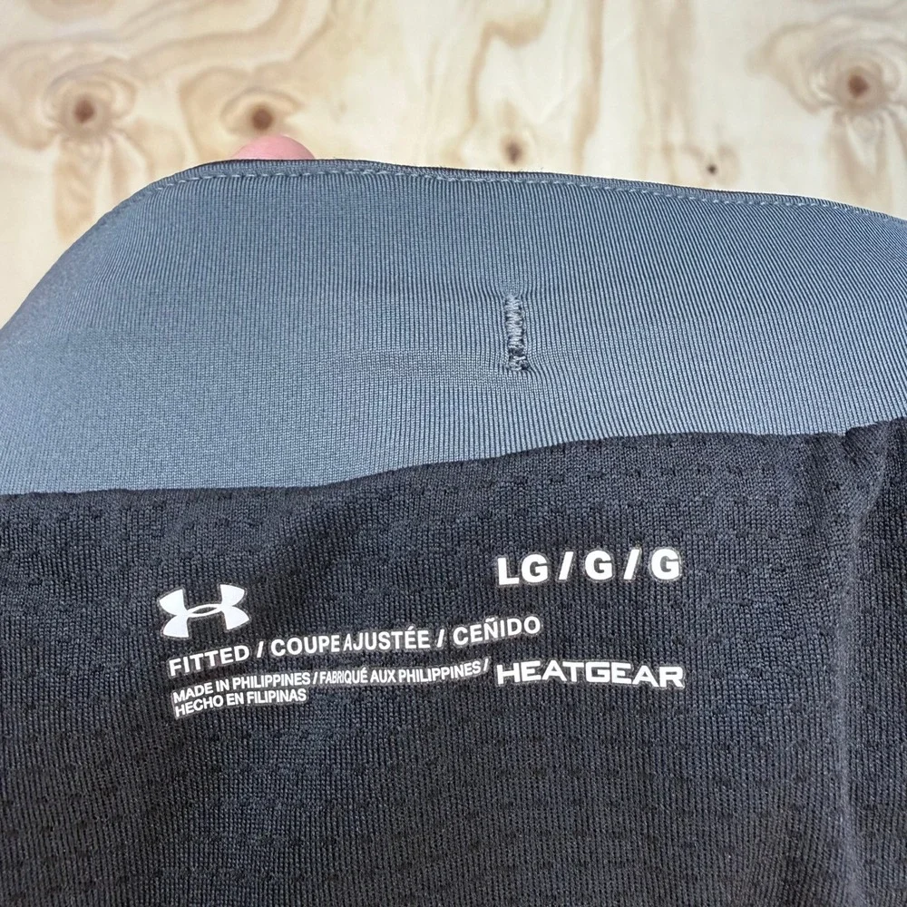 Under Armour HeatGear Speedpocket Running Shorts Mens Large Black Gray Fitted 7